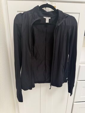 Forever 21 Black Lightweight Full-Zip Bomber Jacket